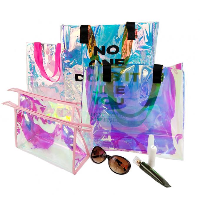 Einkaufshandtasche mit 2014 Hologrammlaser-PVC-Strandtotalisator-Frauen der Frauengroßhandelsmode ganz eigenhändig geschrieben