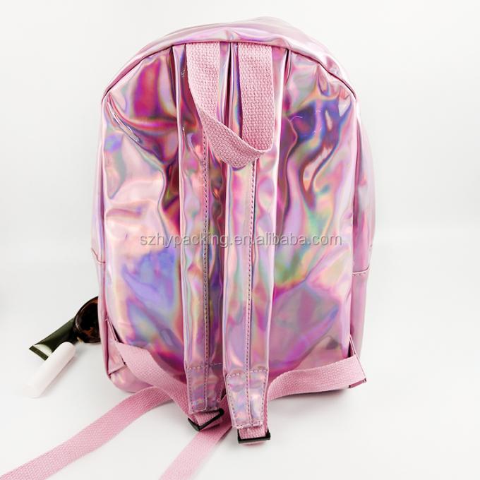 Fabrik-Mode ganz eigenhändig geschrieber Taschenrucksack kundenspezifische PU-Lederreiseschuleinkaufslaser-Hologramms